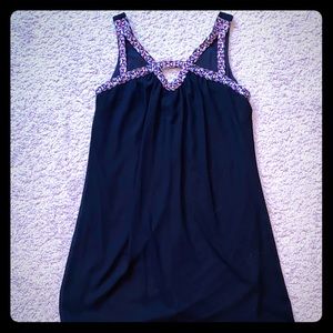 A. Byer black dress with top colorful design